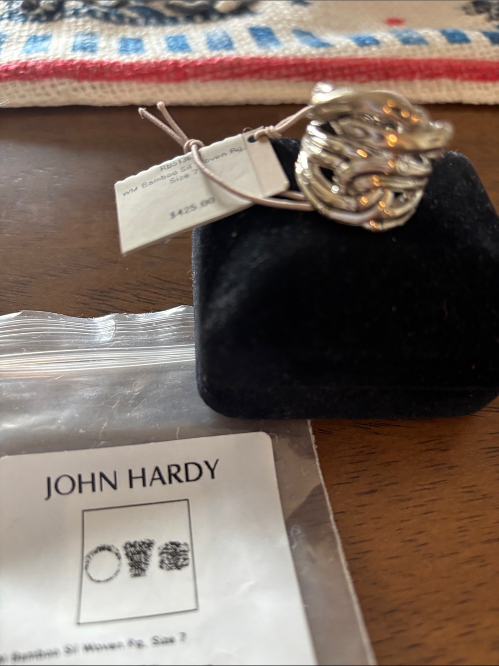 John Hardy Silver Woven Knot Statement Ring